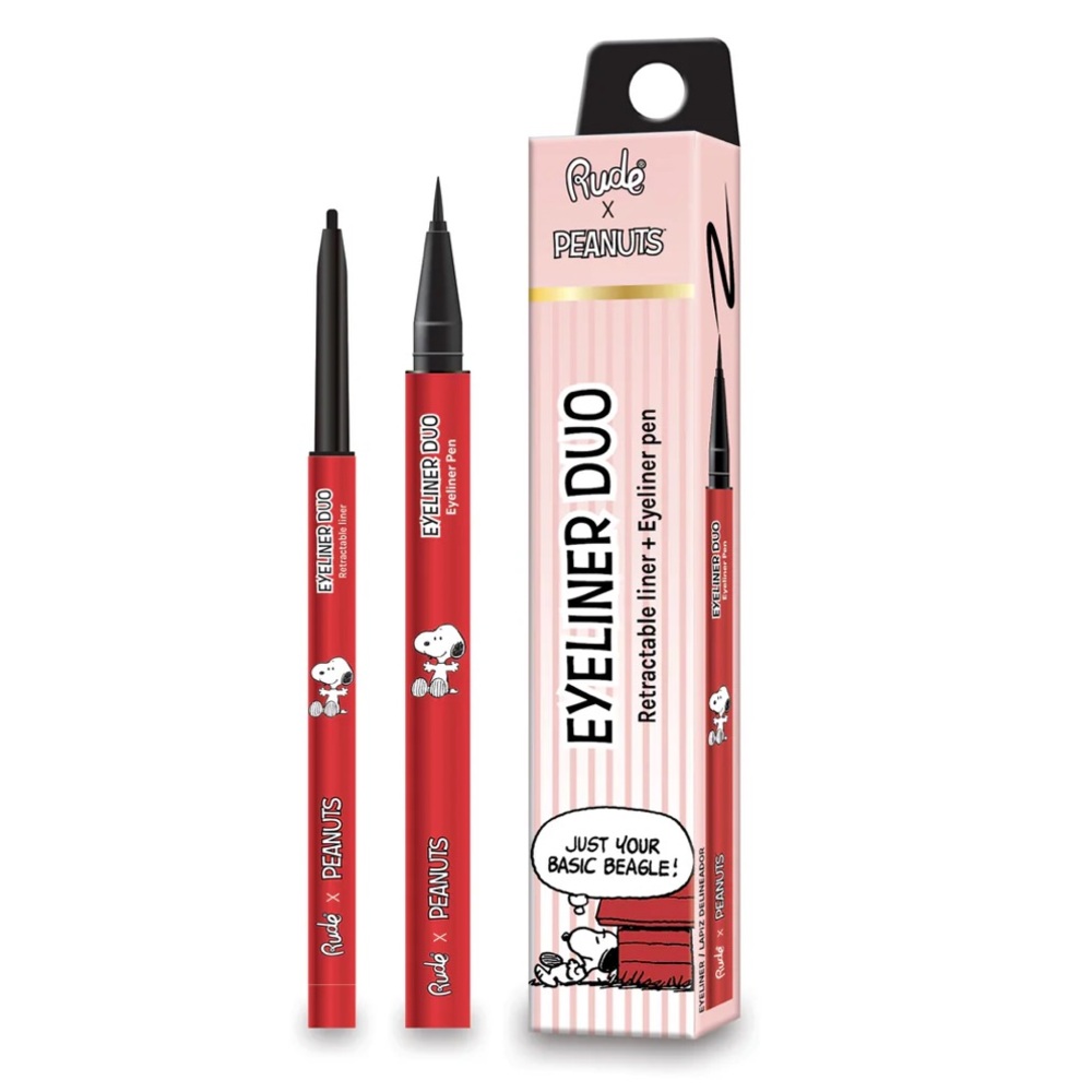RUDE Peanuts Eyeliner Duo - Retractable Liner + Eyeliner Pen